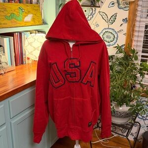 Vintage Polo Jeans Co. Ralph Lauren USA Oversized Full Zip Hoodie Mens M